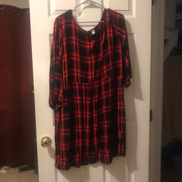 Old Navy Dresses & Skirts - Old Navy XXL Red Plaid empire waist dress